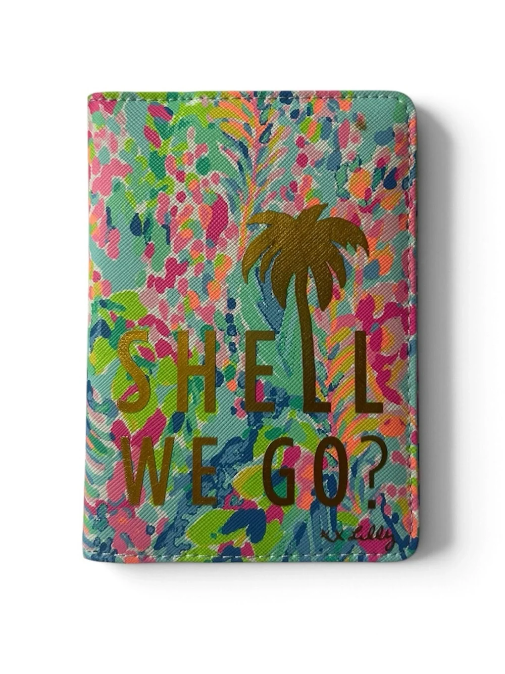 Lilly Pulitzer Multicolor shell we go passport holder catch the wave print
